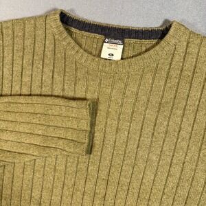 Columbia‎ Ribbed Wool Blend Crewneck Sweater XCQ Gorpcore X-Large Olive Green